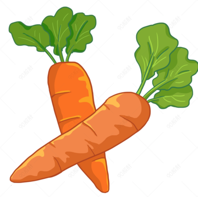 手绘卡通丰收的农作物胡萝卜